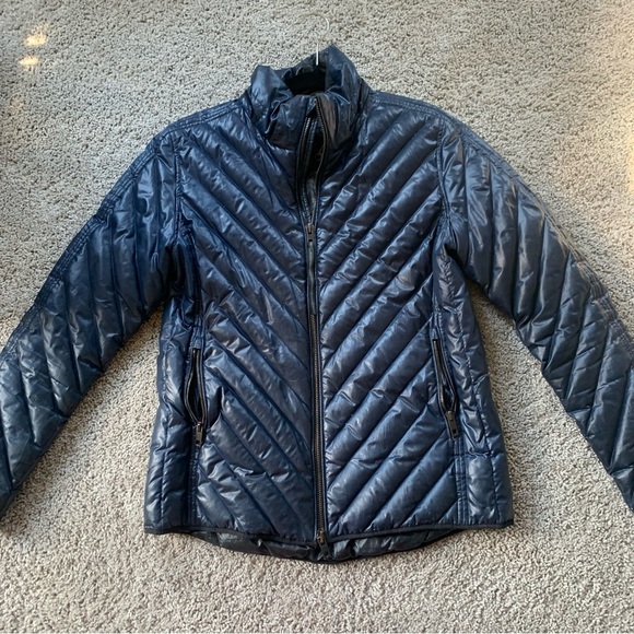 Women's Rag & Bone Navy Blue Down Puffer Jacket Size Medium - Picture 1 of 13